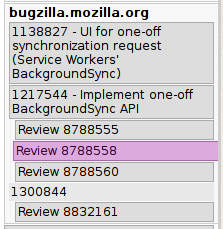 Tabs arranged by breadcrumbs synthesized from bugzilla.mozilla.org URLs.