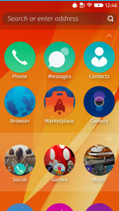 Firefox OS homescreen screenshot